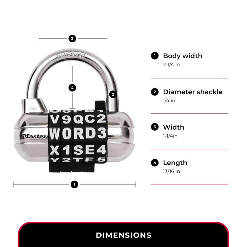 Master Lock Set Your Own Combination Padlock, Gym Locker Locks with Code for Securing Indoor Valuables, Color May Vary, â€Ž1523D - Image 5
